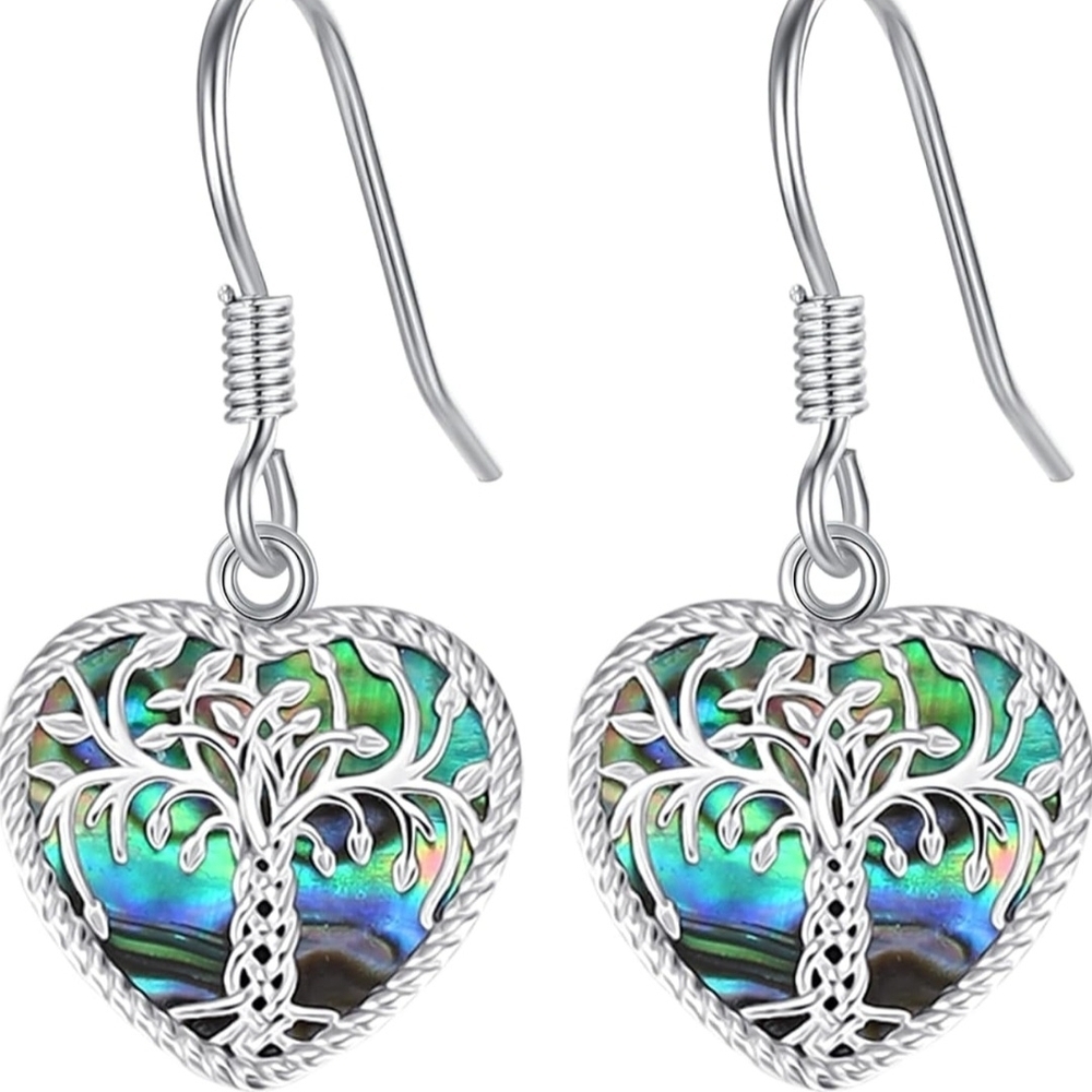 Sterling silver tree of life earrings Nwb